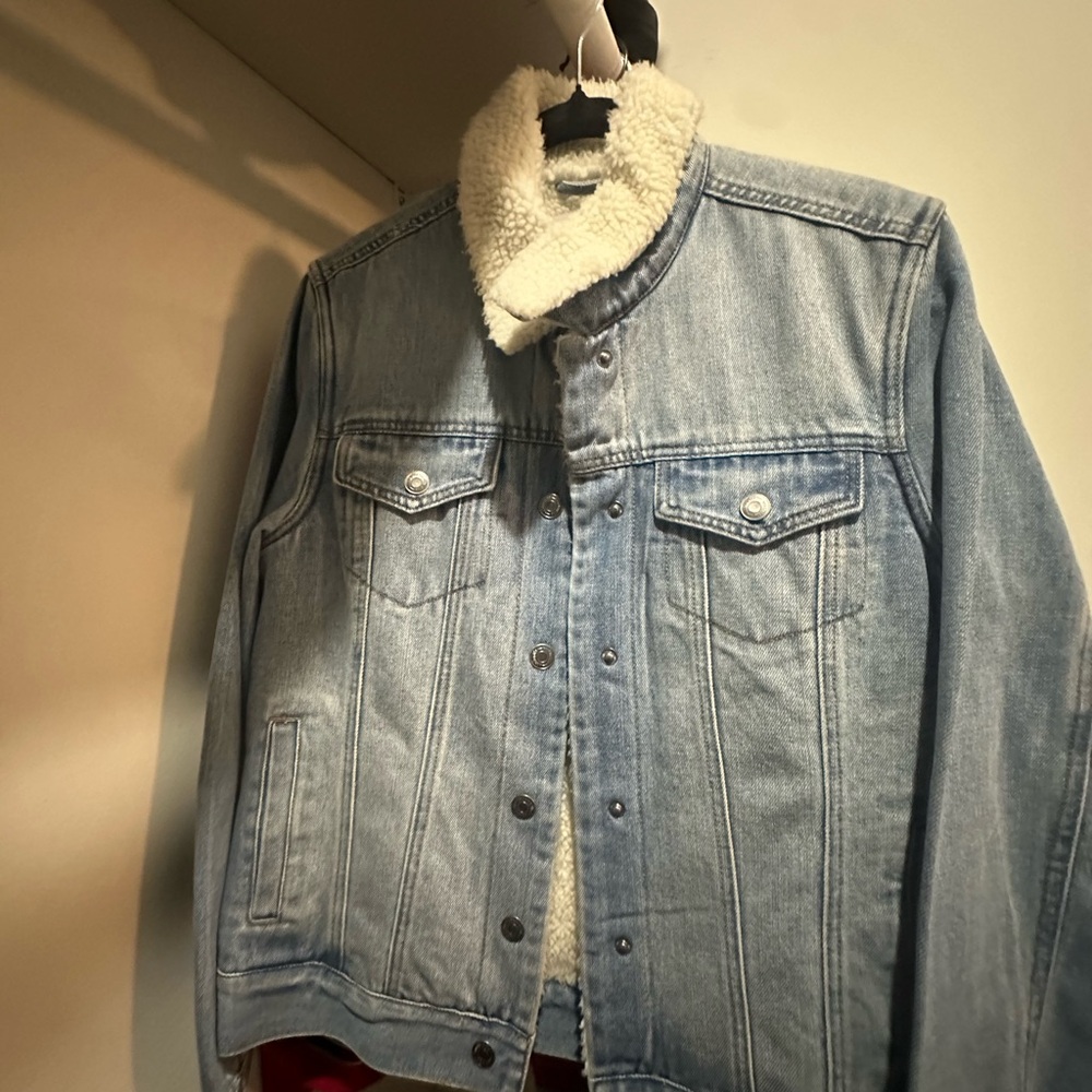 Denim Sherpa-Lined Jacket